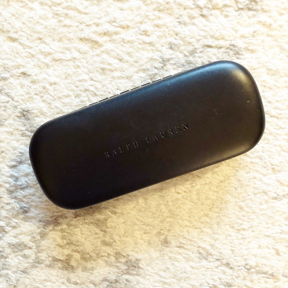Classic black leather Ralph Lauren glasses case